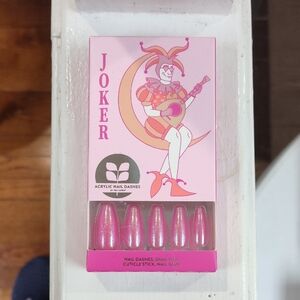 Pink Joker Acrylic Nail Dashes